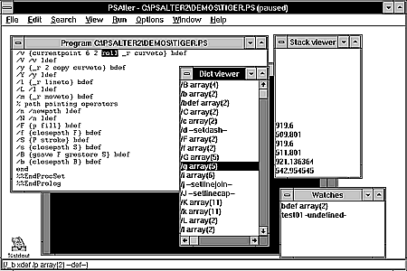 Samples of data viewers